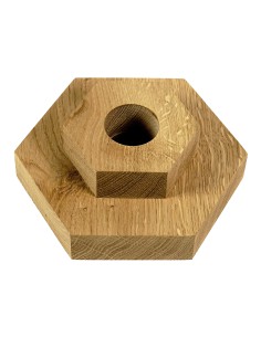 Natūralus 15 cm šešiakampis ąžuolo stovas 2