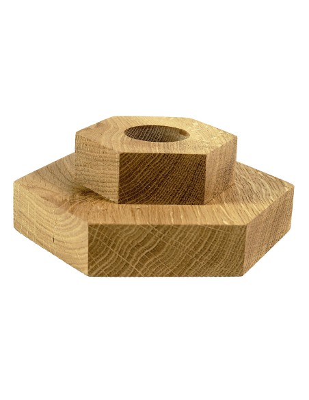 Natūralus 15 cm šešiakampis ąžuolo stovas