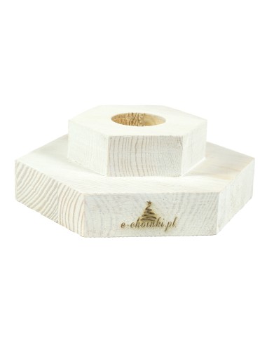 Balts priedes sešstūris statīvs 15 cm