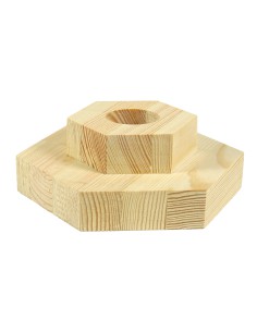 Naturaalne kuusnurkne männipuu alus 15 cm 2