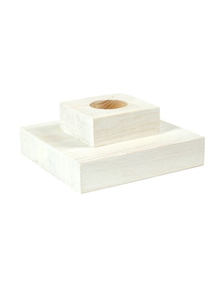 Valge kuubikuline männipuu alus 15 cm