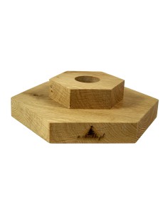Natūralus 20 cm šešiakampis ąžuolo stovas