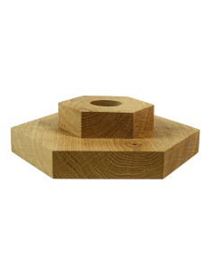 Natūralus 20 cm šešiakampis ąžuolo stovas 2