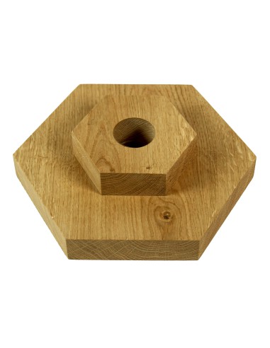 Natūralus 20 cm šešiakampis ąžuolo stovas