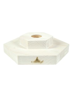 Valge kuusnurkne männipuu alus 20 cm