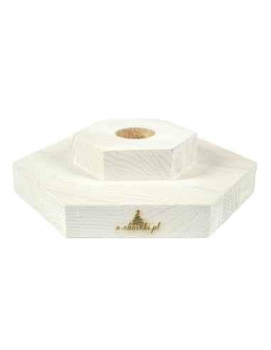 Valge kuusnurkne männipuu alus 20 cm