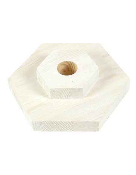 Balts sešstūris priedes statīvs 20 cm