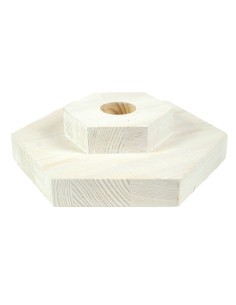 Valge kuusnurkne männipuu alus 20 cm 2