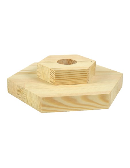 Priekšmets no priedes, dabisks sešstūris 20 cm