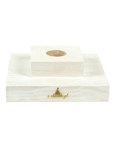 Balināts priežu kvadrātveida statīvs 20 cm