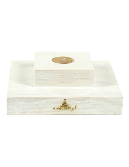 Balināts priežu kvadrātveida statīvs 20 cm