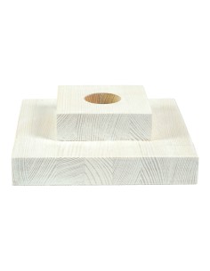 Balināts priežu kvadrātveida statīvs 20 cm 2