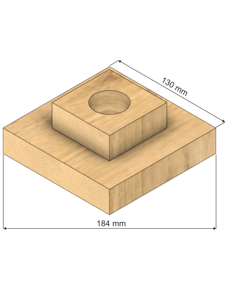 15 cm looduslik tammepuust ruudukujuline alus