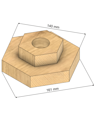 Ozolkoka dabīgais sešstūris 15 cm